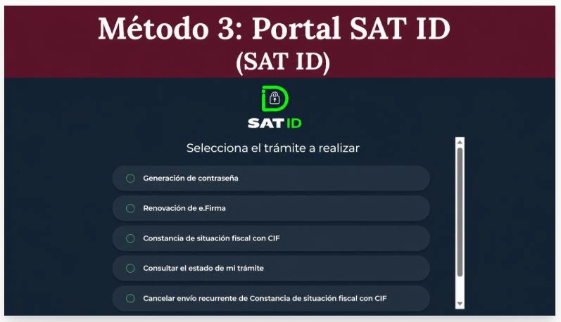 Método 3: Portal SAT ID