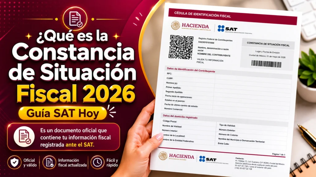 ¿Qué es la Constancia de Situación Fiscal 2026? Guía SAT Hoy