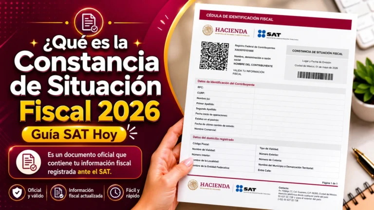 ¿Qué es la Constancia de Situación Fiscal 2026? Guía SAT Hoy