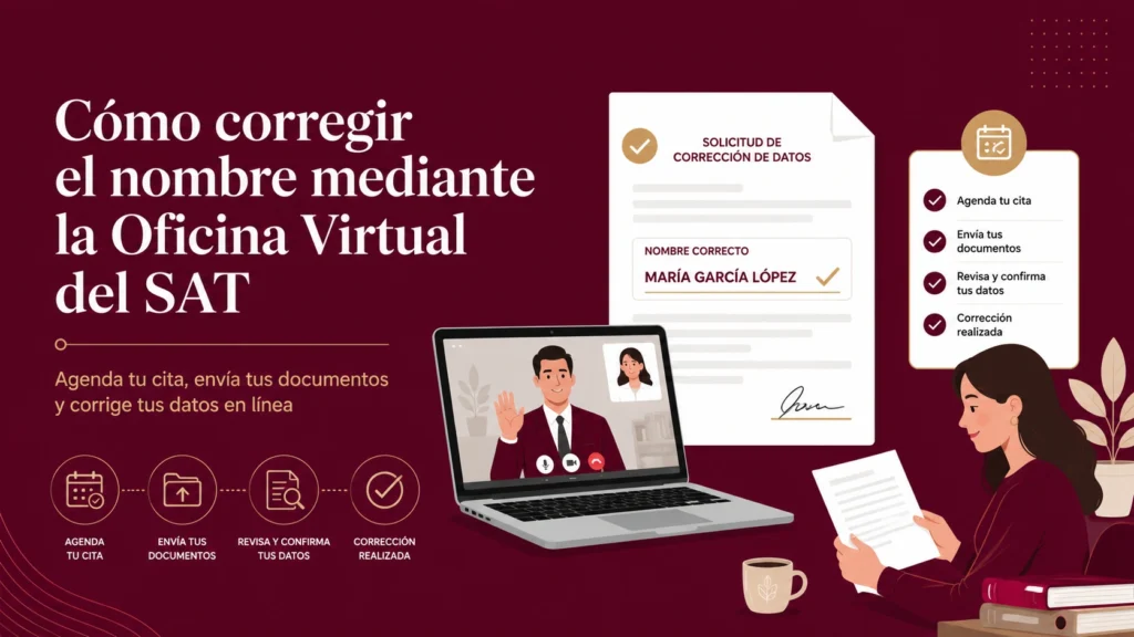 Cómo corregir el nombre mediante la Oficina Virtual del SAT