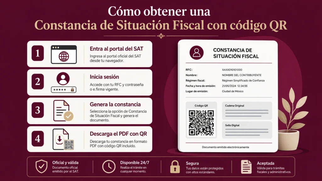 Cómo obtener una Constancia de Situación Fiscal con código QR