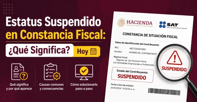 Estatus Suspendido en Constancia Fiscal ¿Qué Significa Hoy