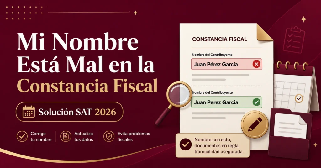 Mi Nombre Está Mal en la Constancia Fiscal Solución SAT 2026