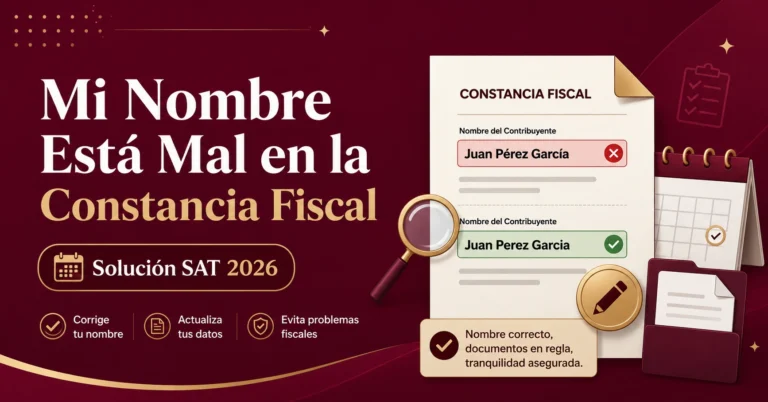 Mi Nombre Está Mal en la Constancia Fiscal Solución SAT 2026