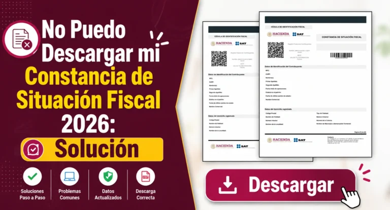 No Puedo Descargar mi Constancia de Situación Fiscal 2026