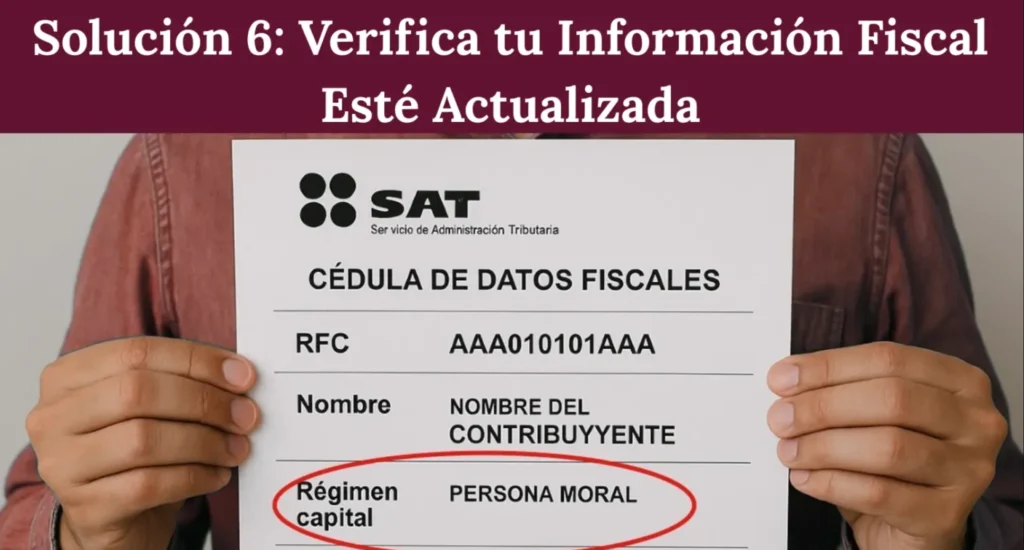 Solución 6: Verifica que tu información fiscal esté actualizada