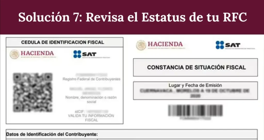Solución 7: Revisa el estatus de tu RFC