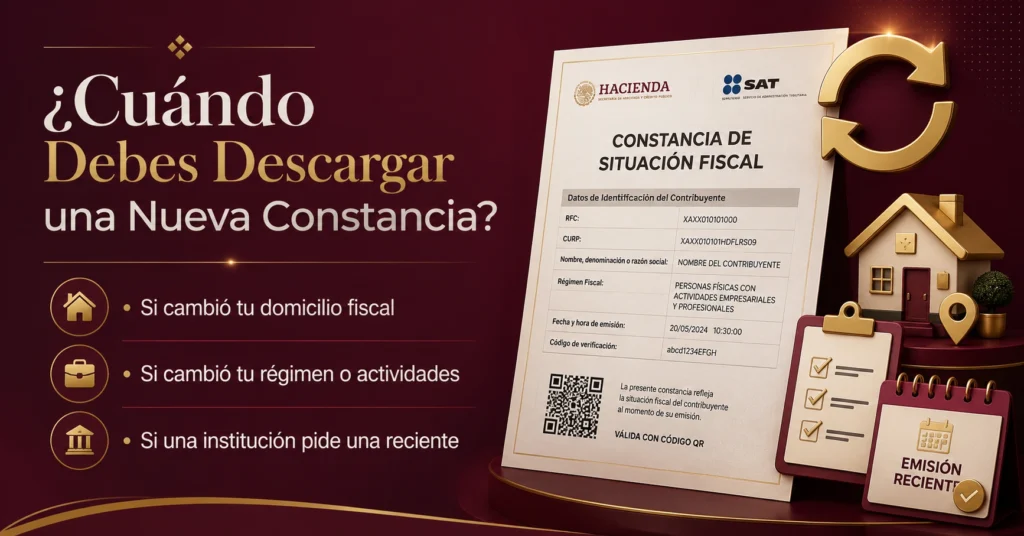¿Cuándo debes descargar una nueva constancia