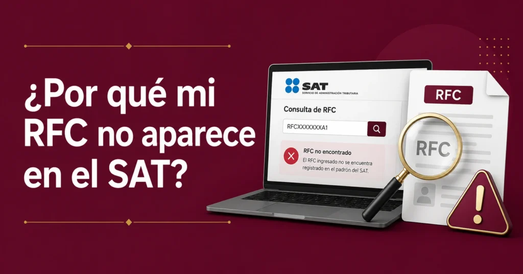 ¿Por qué mi RFC no aparece en el SAT