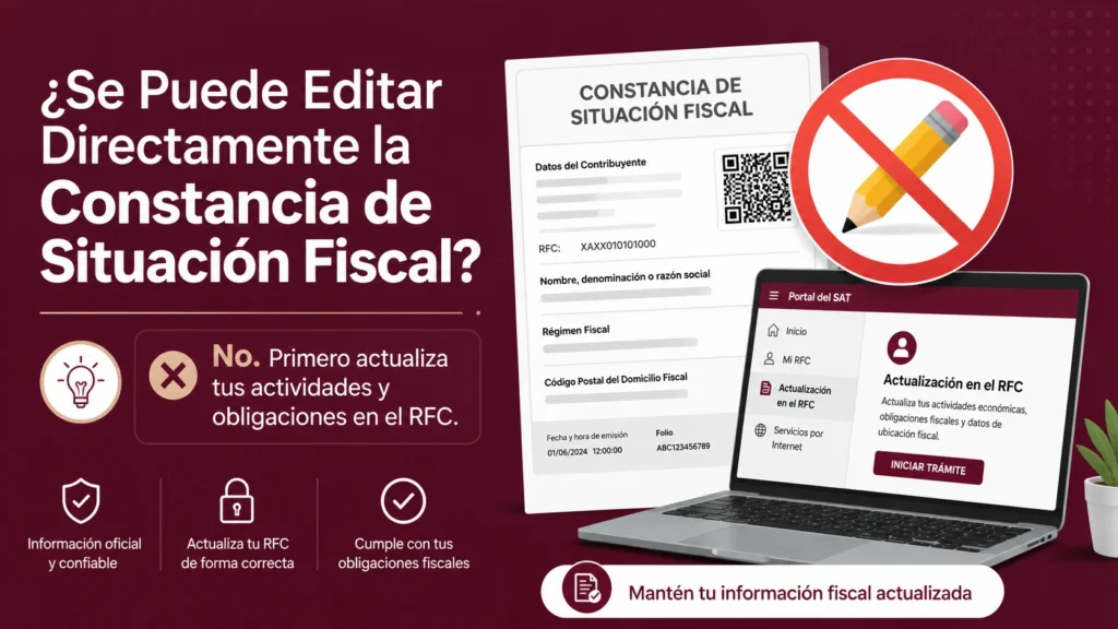 ¿Se Puede Editar Directamente la Constancia de Situación Fiscal